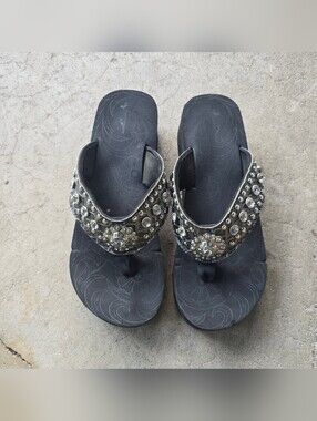 vtg y2k mcbling grunge croc gray cyber platform sandals
